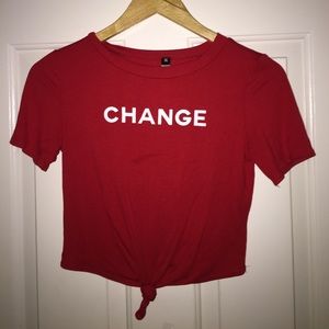 CHANGE red t shirt